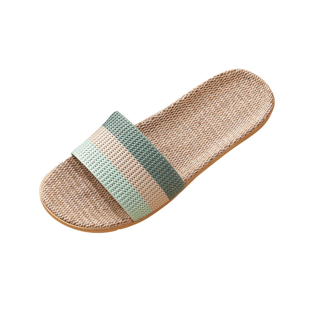 36-45 Plus Size Women's Slippers Flat Flax Sandals Linen Lightweight Casual Summer Slippers Women For Home Beach Slides