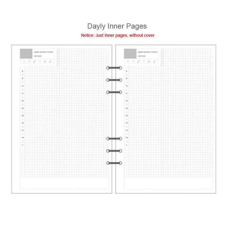 A5 A6A7 45 Sheets Loose Leaf Notebook Refill Spiral Binder Inner Page Weekly Monthly To Do Line Dot Grid Inside Paper Stationery