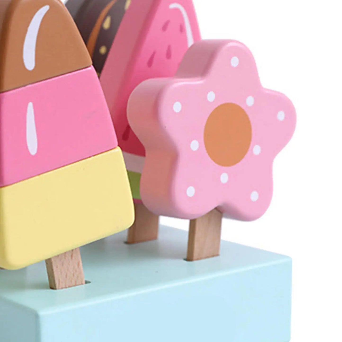 Ice Cream Toy Montessori Learning Toy Wooden Toy Popsicle Toy Pretend Toy for Preschool Children Girls Boys Holiday Gifts