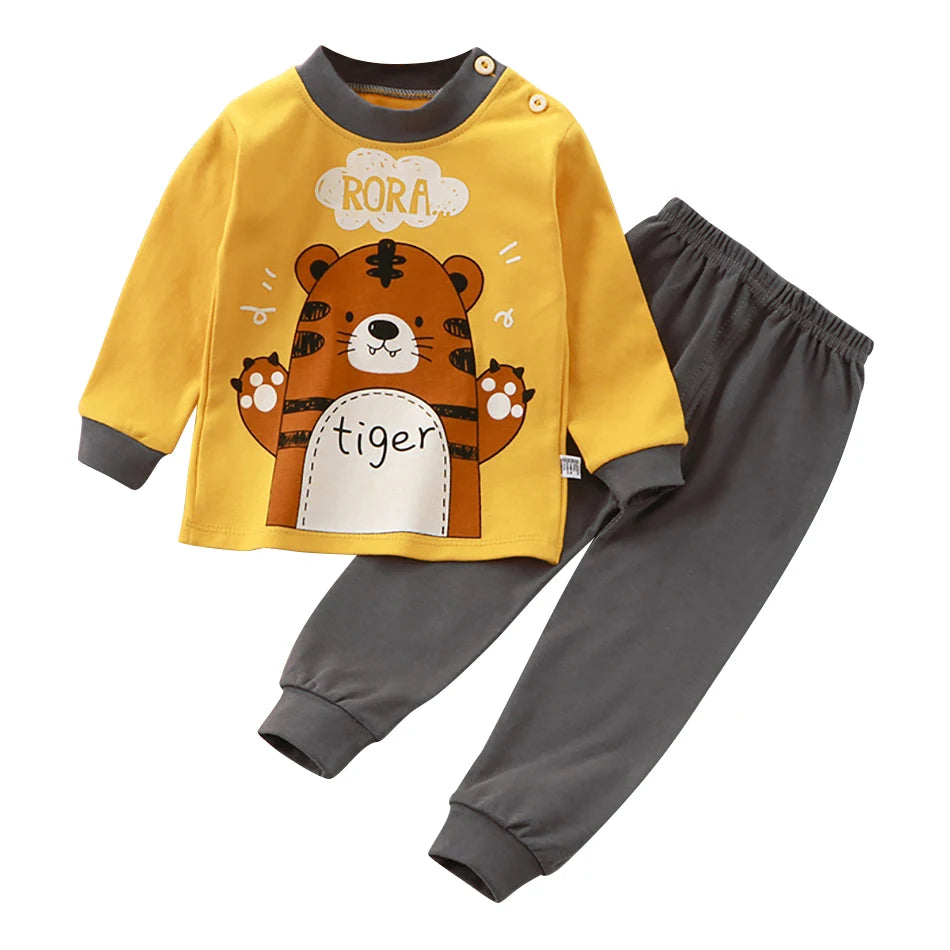 Cartoon Unicorn Animal Sleepwear Children Pajamas Sets Unisex Kids Autumn Clothing Durable Soft Warm Comfort for Every Day Use