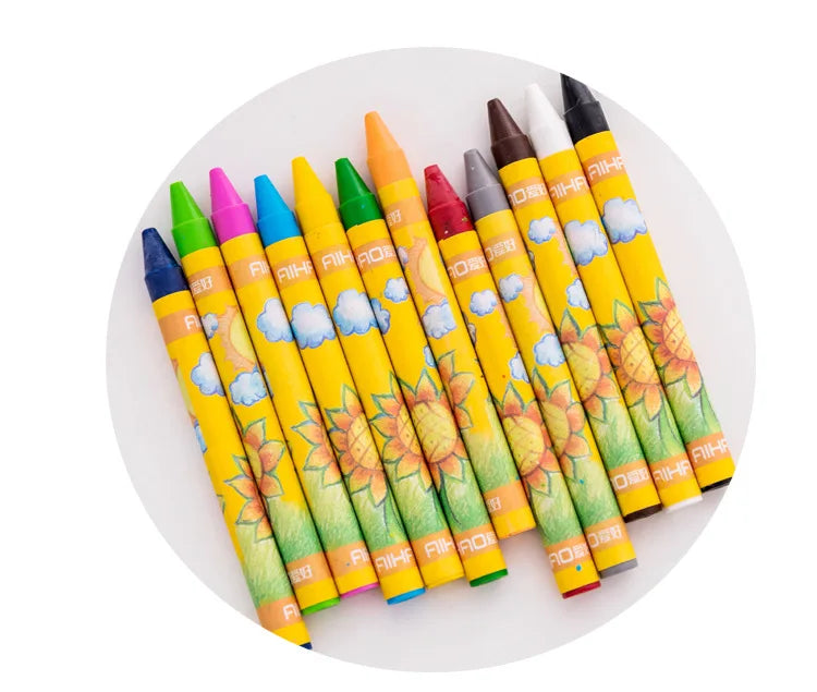 New Rabbit Pig 8 Colors/12 Colors Non-Toxic Crayon Oil Painting Stick Kids Student Pastel Pencils for Drawing Colored Pencils