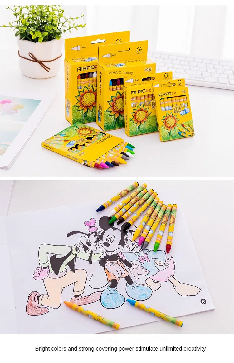 New Rabbit Pig 8 Colors/12 Colors Non-Toxic Crayon Oil Painting Stick Kids Student Pastel Pencils for Drawing Colored Pencils