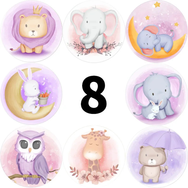 100-500pcs 1inch Reward Stickers for Kids Children Kindergarten School Encouragement Students Games Toy Animals Stationery Label