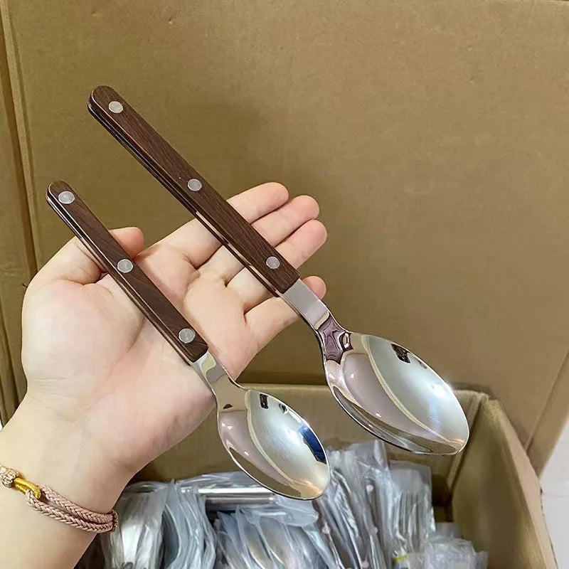Fashion New Colorful Handle 304 Cutlery Set 18/10 Stainless Steel Creativity Gift Flatware Knife Fork Spoon Drop Ship