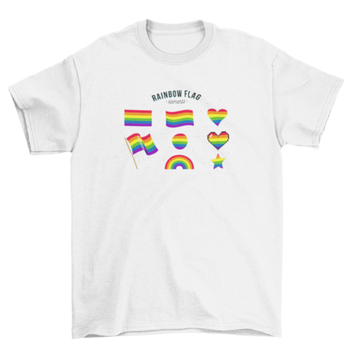 Rainbow flag elements collection t-shirt design