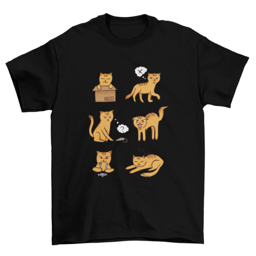 Cat moods t-shirt design
