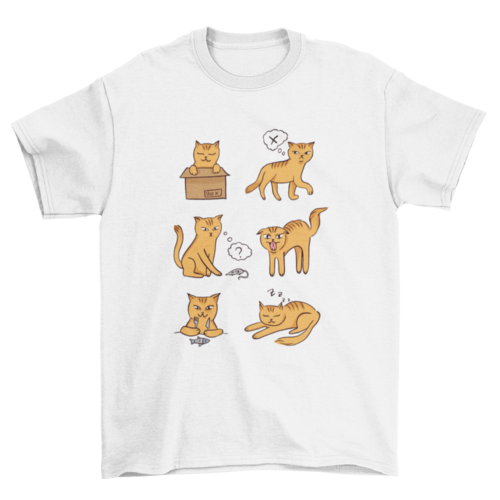 Cat moods t-shirt design
