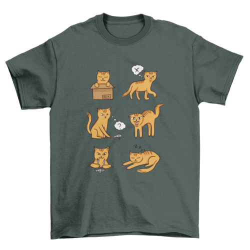 Cat moods t-shirt design