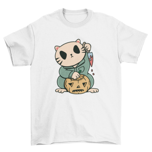 Halloween cat character t-shirt