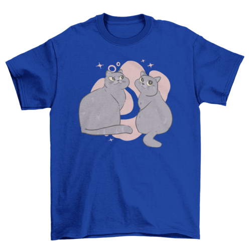 Cute grey cats animals t-shirt design