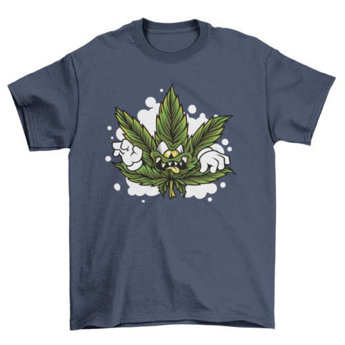 Cannabis leaf monster cartoon t-shirt