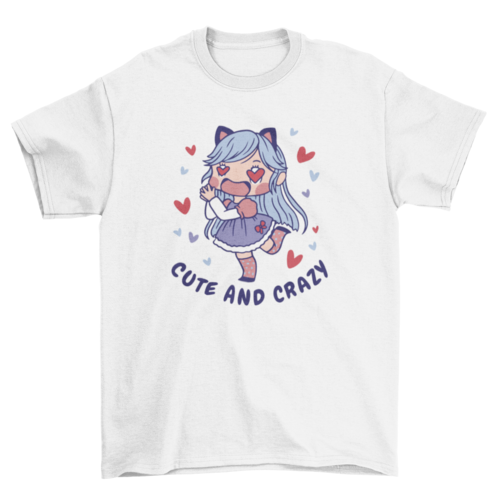 Anime girl in love t-shirt