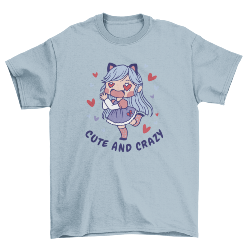 Anime girl in love t-shirt