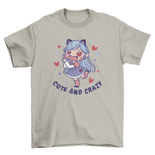 Anime girl in love t-shirt