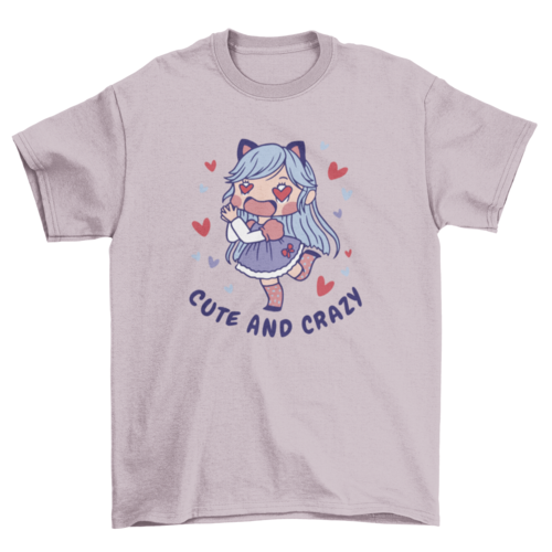Anime girl in love t-shirt