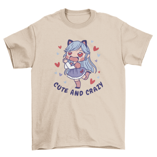 Anime girl in love t-shirt
