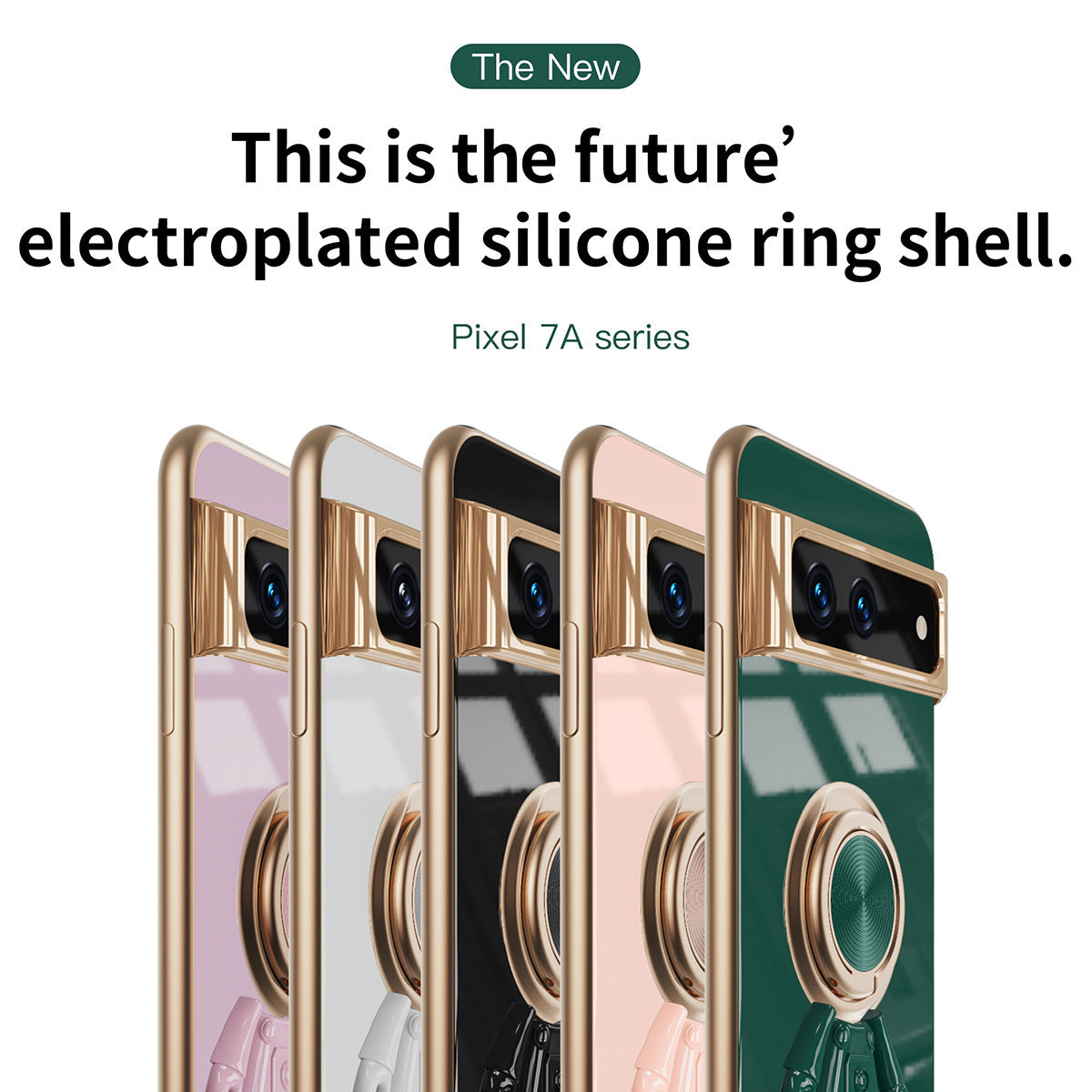 Applicable Phone Case Electroplated Silicone Fastened Ring Bracket Spaceman Cartoon Protective Cover