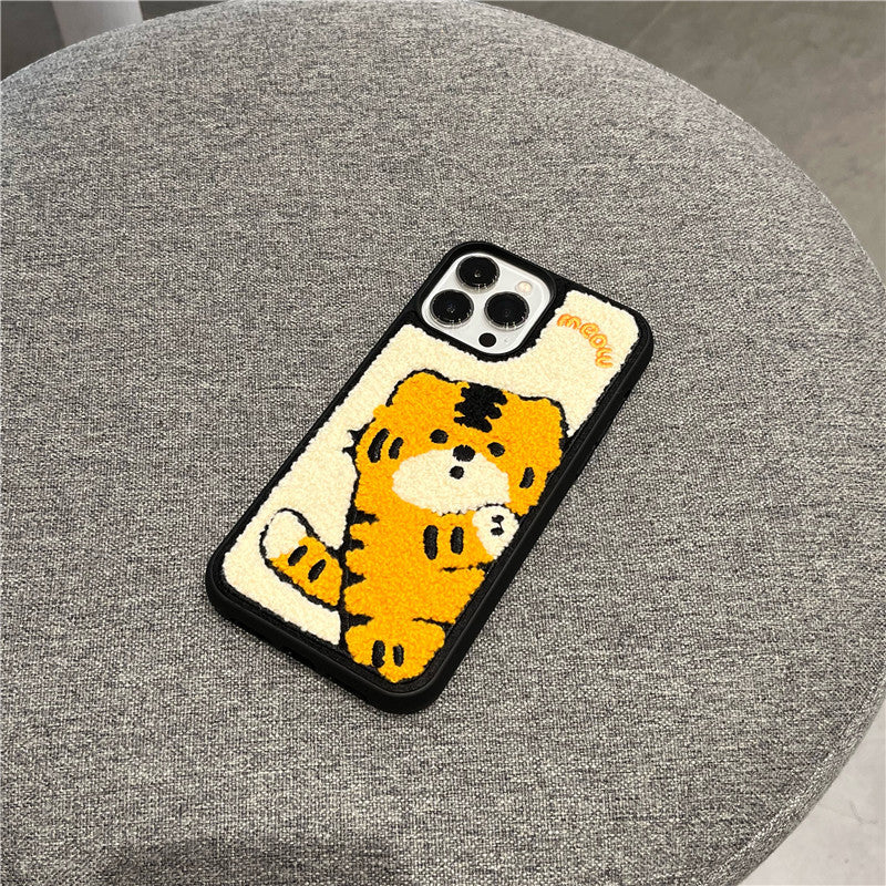 Plush Embroidered New Year Tiger Phone Case