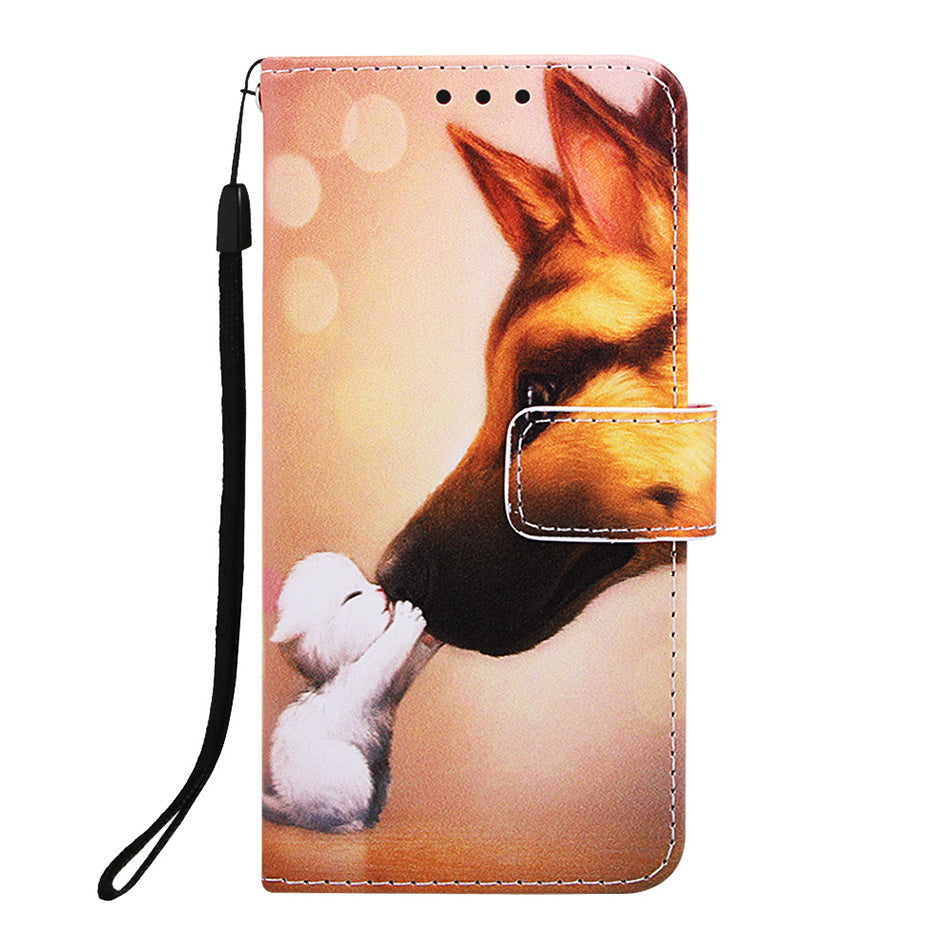 Plain Weave Painted Card Holder Leather Case Tiger
