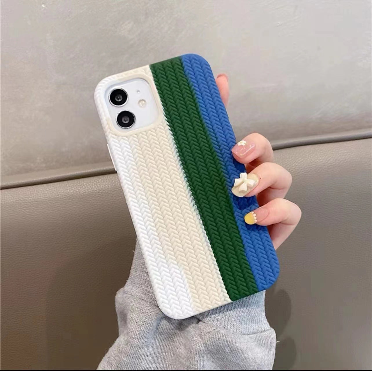 Woven Pattern Anti-fall Anti-slip Twist Liquid Glue Phone Case