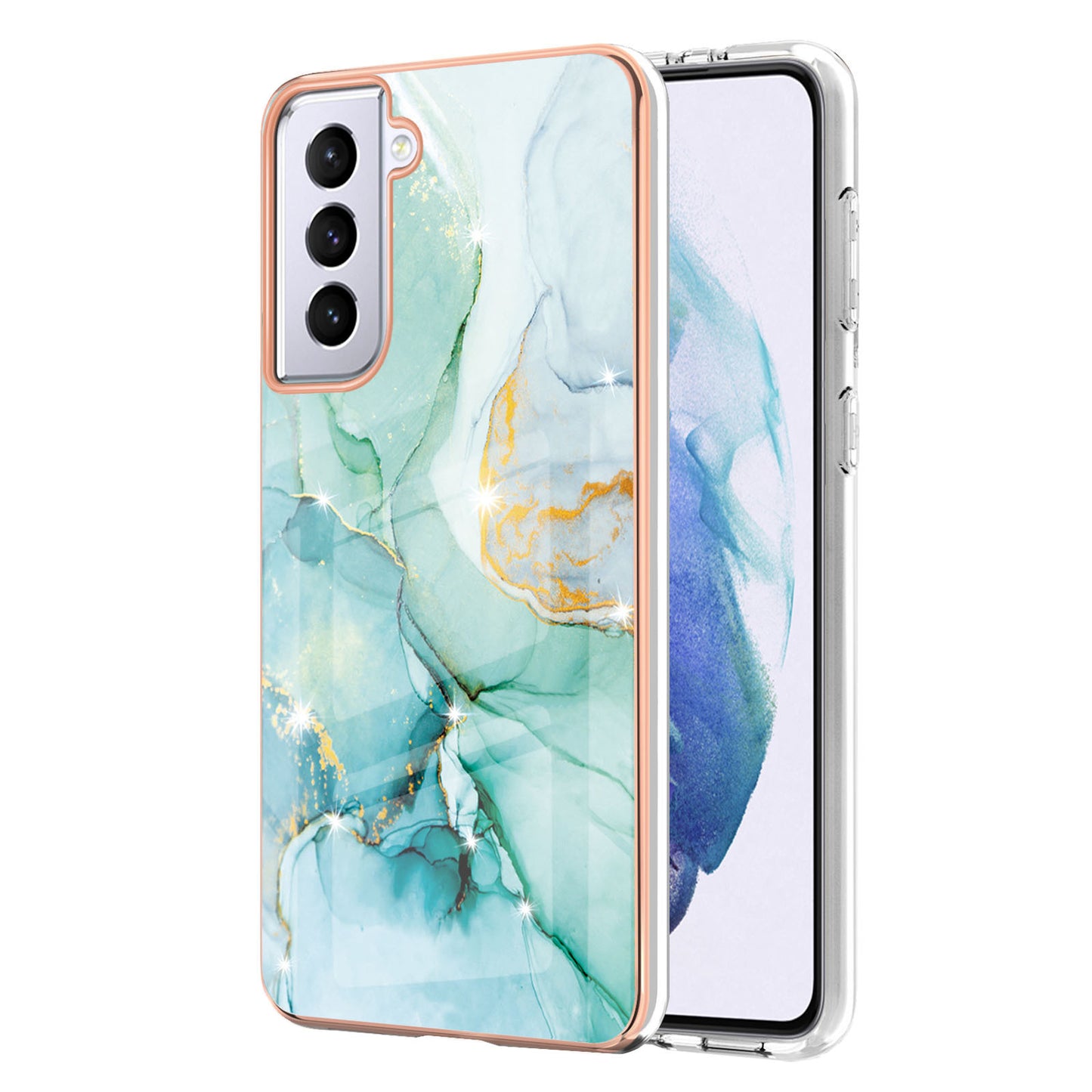 Mobile Phone Case Surface Film Electroplating Marble Anti Fall Case