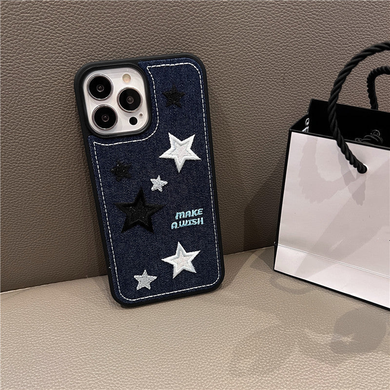 Cowboy Embroidery Star Phone Case Protector
