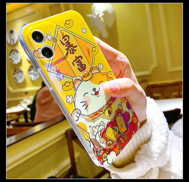 Zhaocai Cat Adhesive Mobile Phone Case