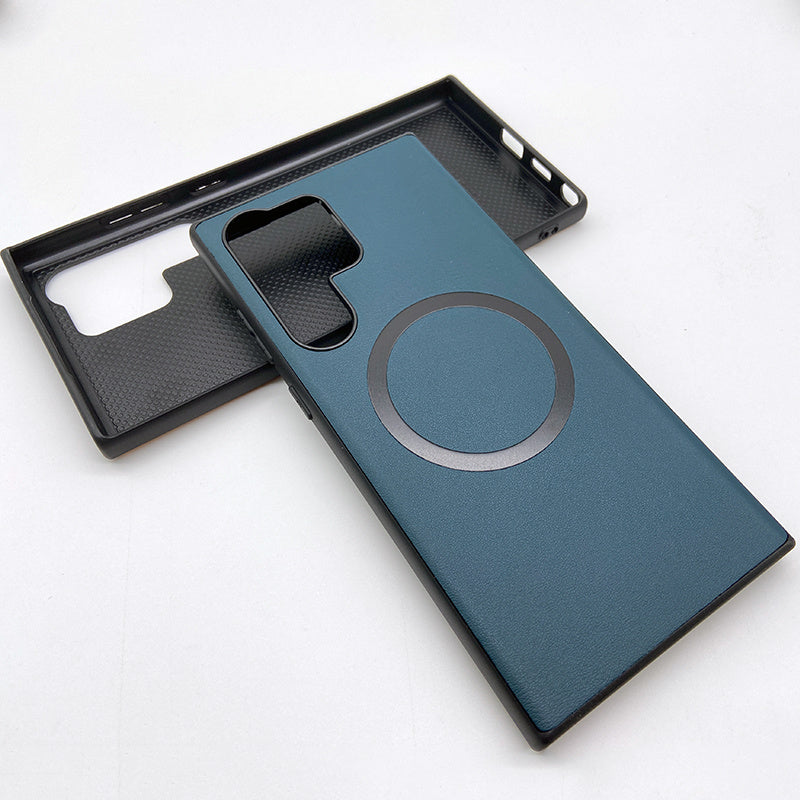 PU Leather Magnetic Suction Phone Protective Case