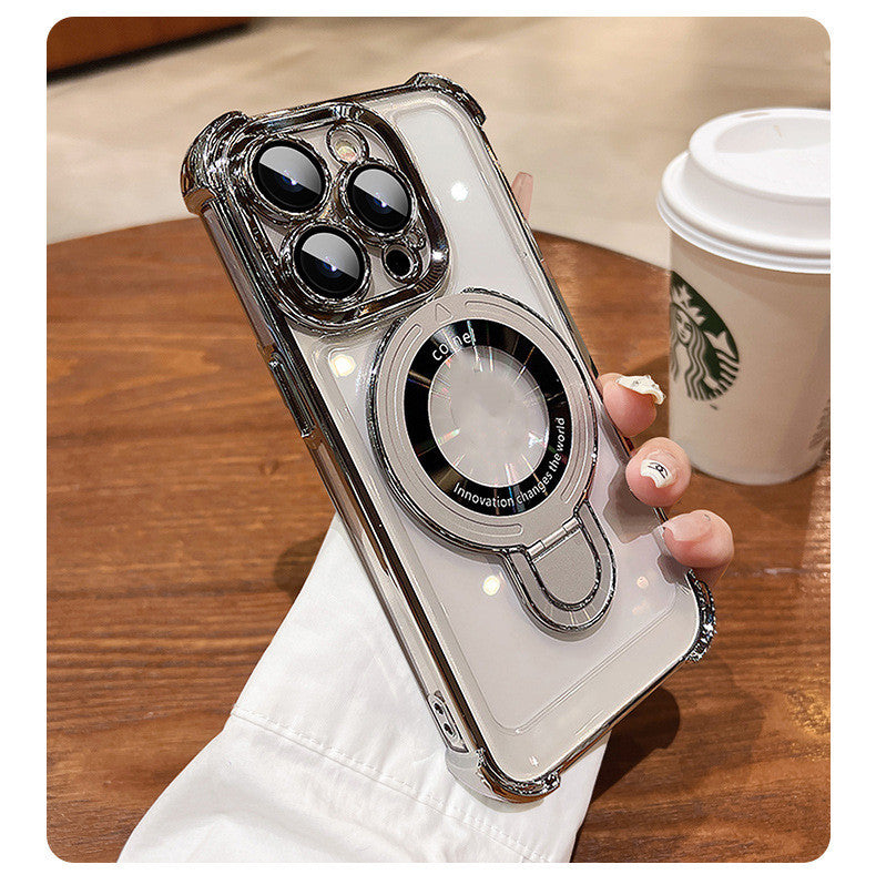 Mobile Phone Case Magnetic Suction Bracket Simple And Transparent