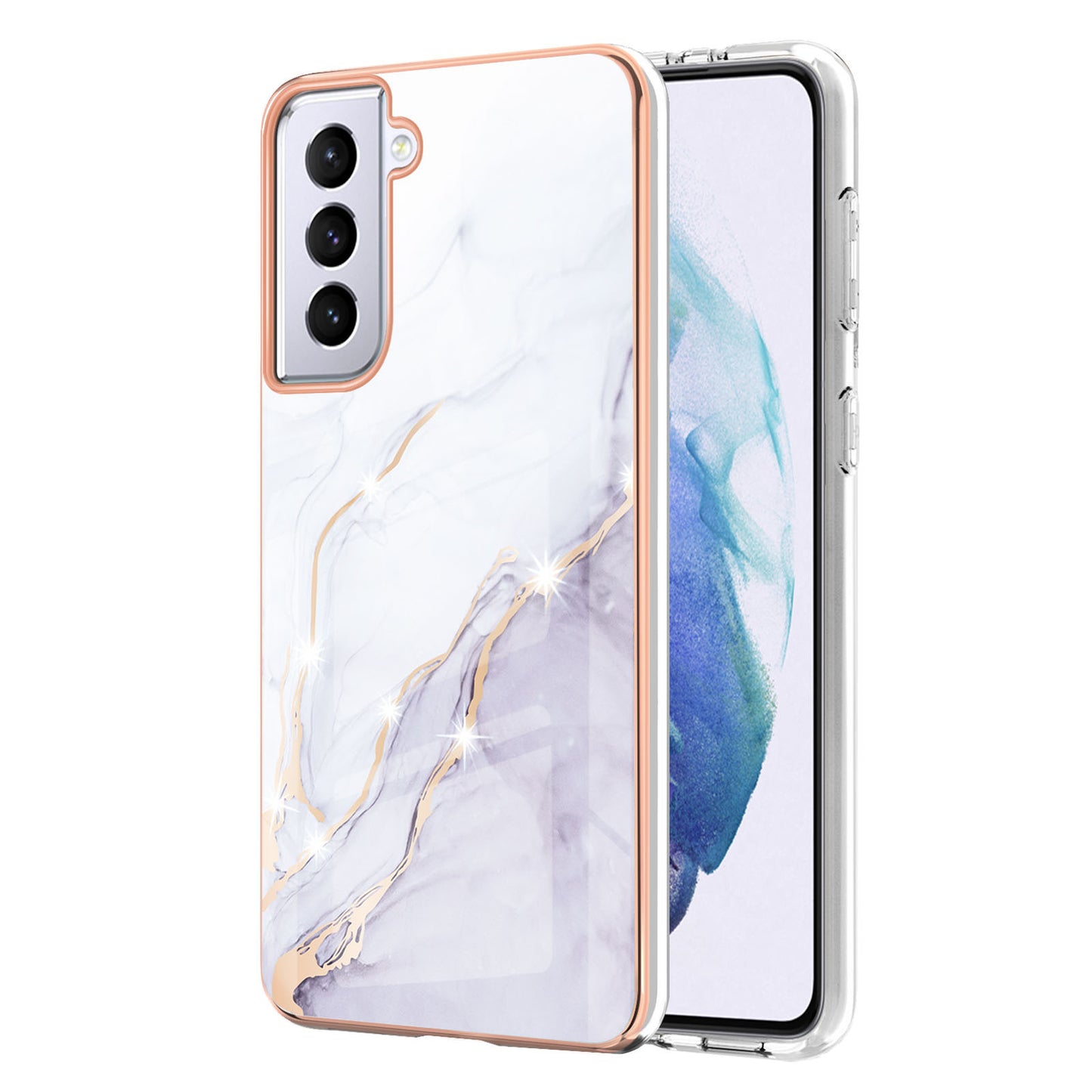 Mobile Phone Case Surface Film Electroplating Marble Anti Fall Case