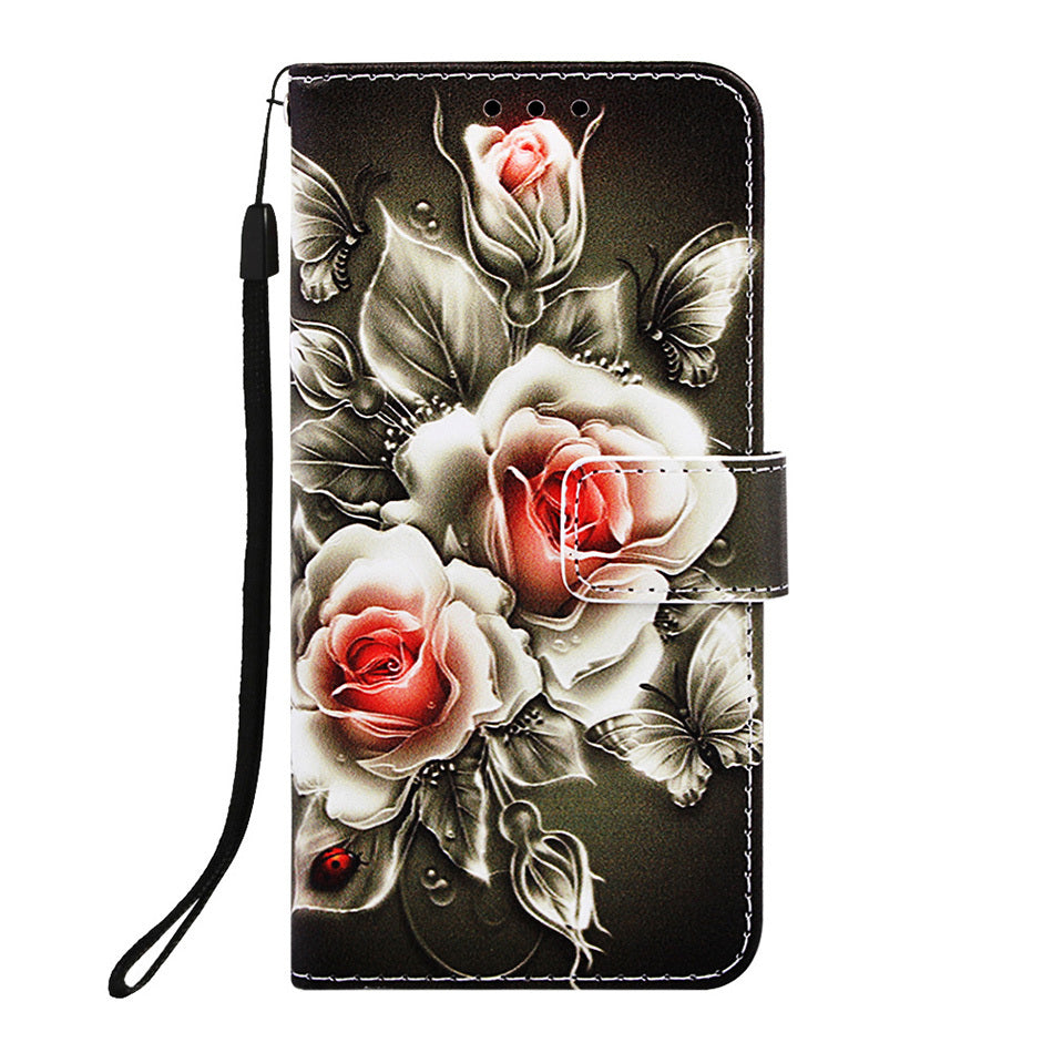 Plain Weave Painted Card Holder Leather Case Tiger