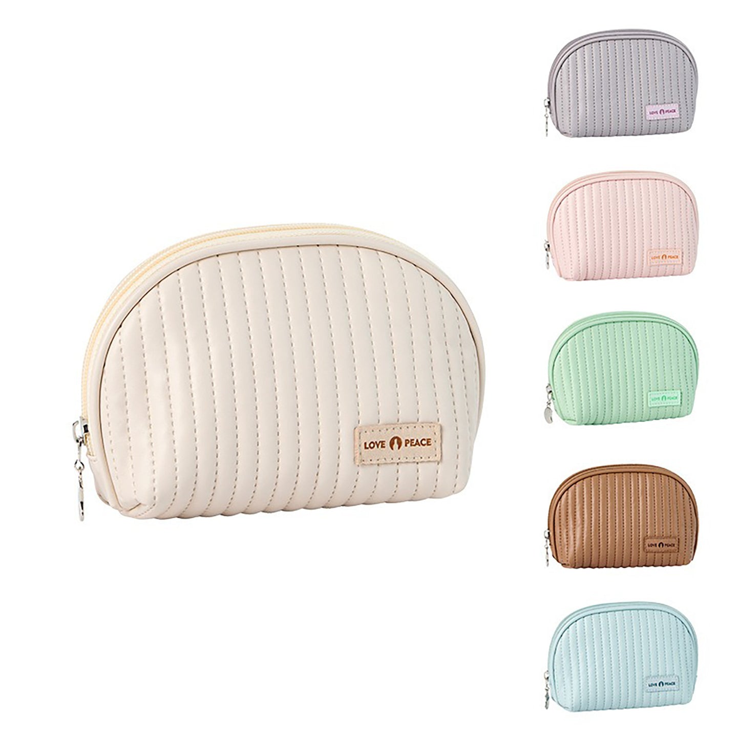 Round Cake Cosmetic Bag, Cosmetic Bag Cute Travel Organizer Pouch Set For Women PU Leather Waterproof Wash Bag, Large Capacity Advanced Feeling, Portable Cosmetic Bag