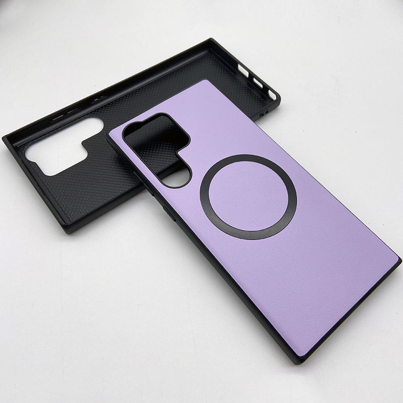 PU Leather Magnetic Suction Phone Protective Case