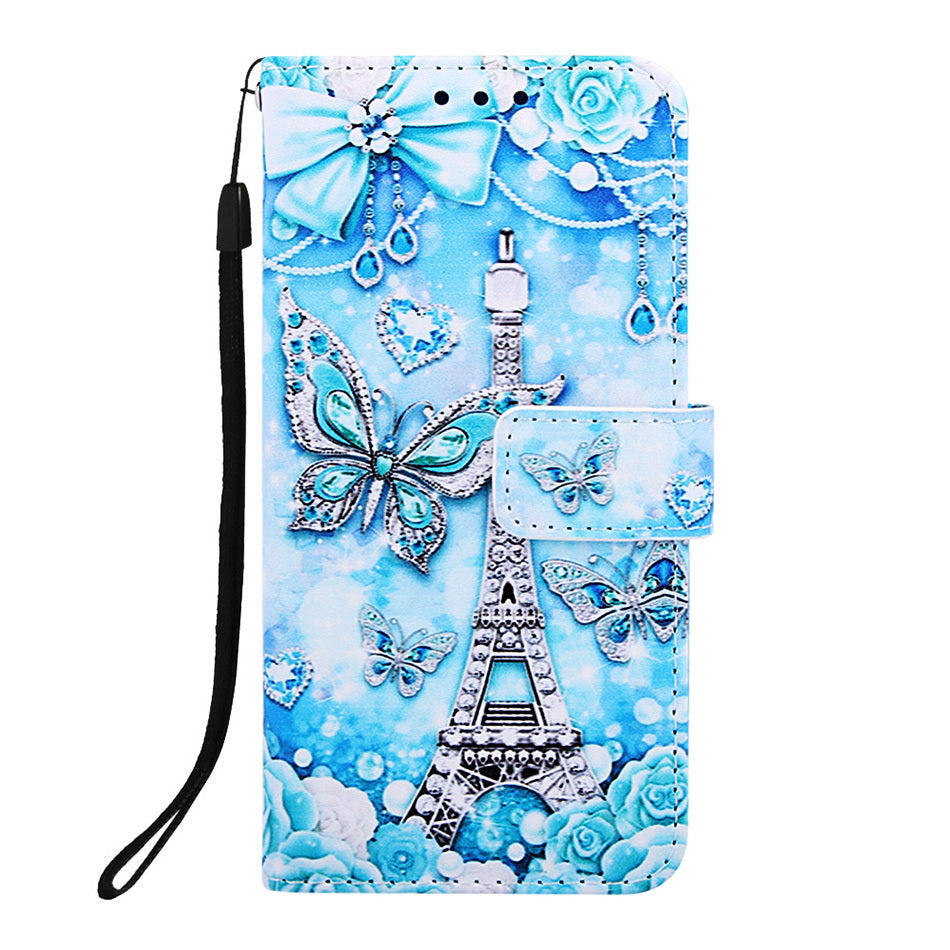 Plain Weave Painted Card Holder Leather Case Tiger