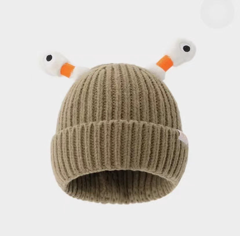 2 New Cute Luminous Autumn And Winter Warm Ear Protection Wool Korean Cartoon Fashion All-matching Knitted Hat