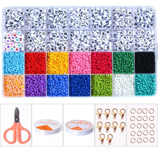 28 Grids 3mm Glass Rice Beads DIY Beaded Bracelet Material