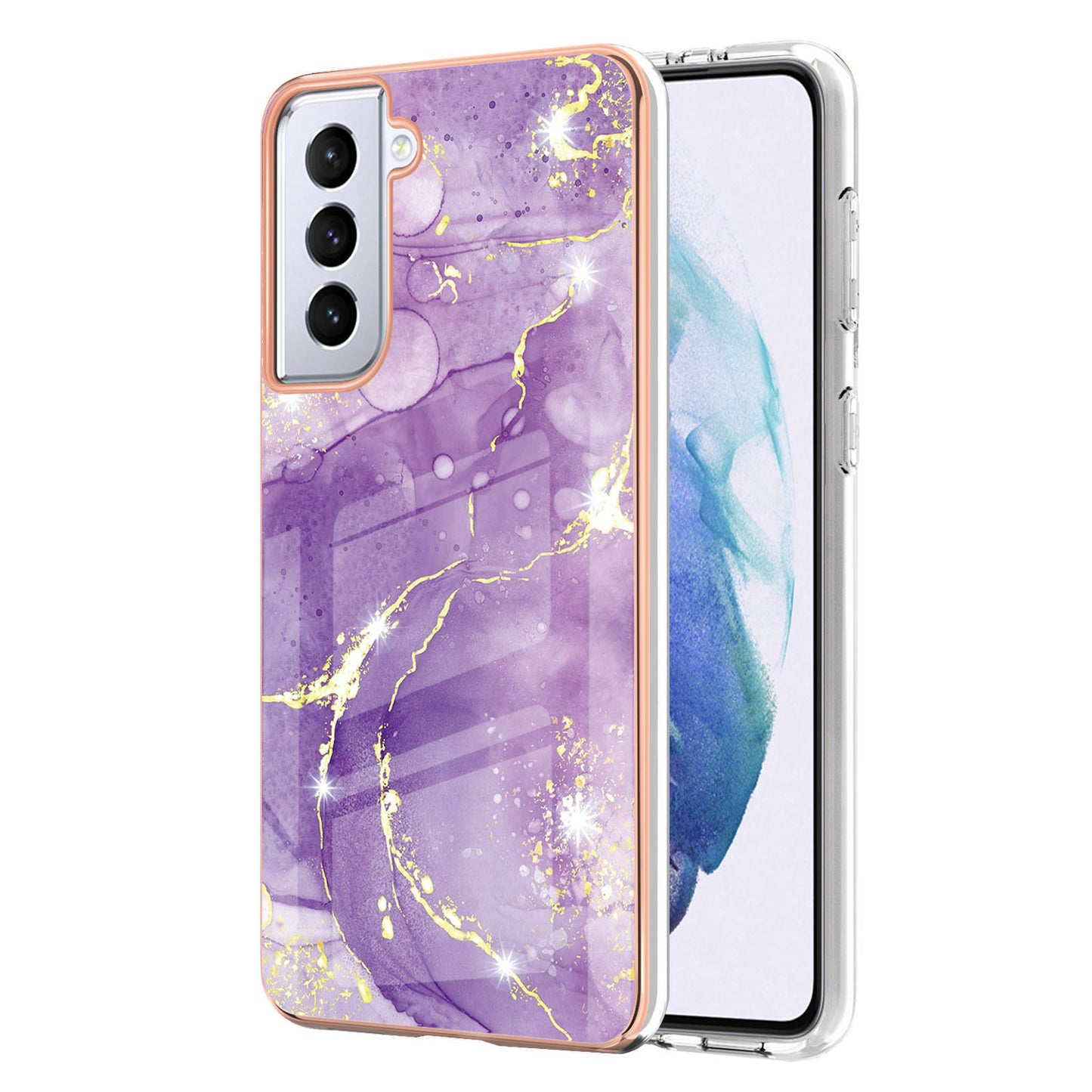 Mobile Phone Case Surface Film Electroplating Marble Anti Fall Case