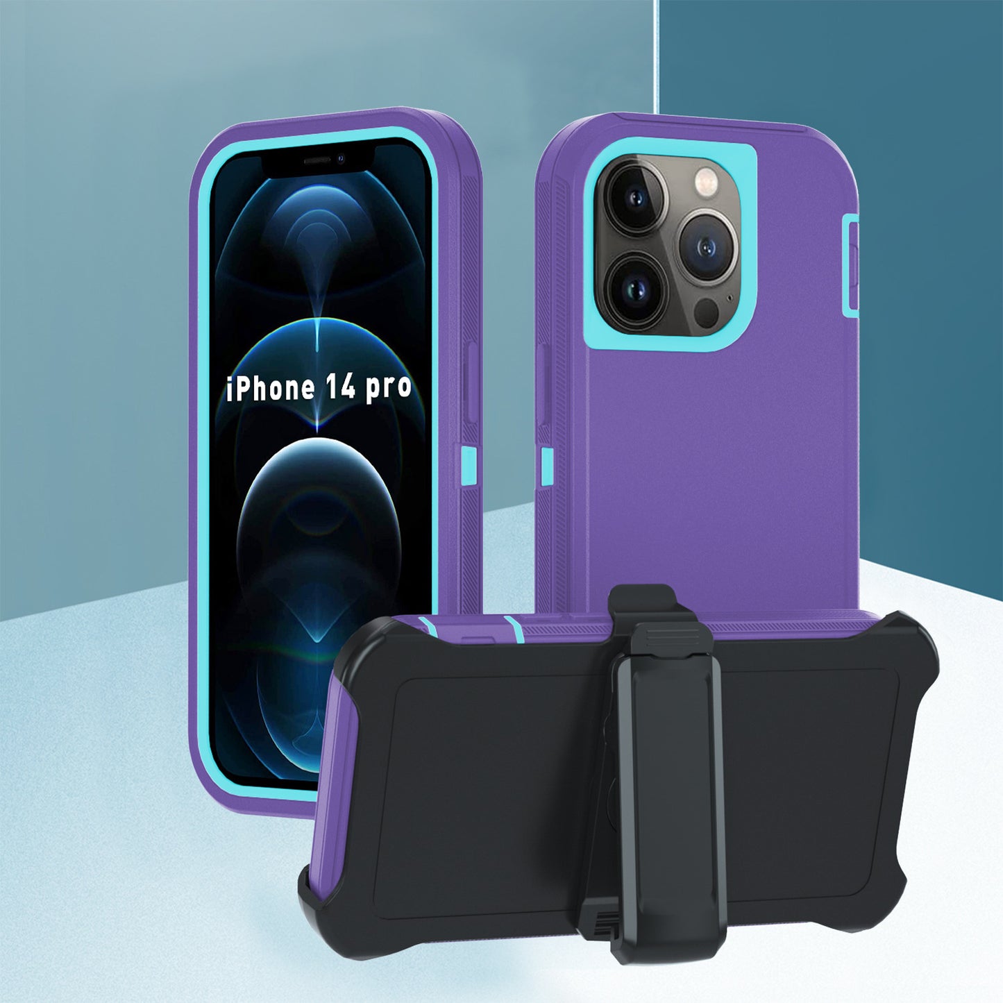 Multi-purpose  Solid Color Four-in-one Mobile Phone Protective Case