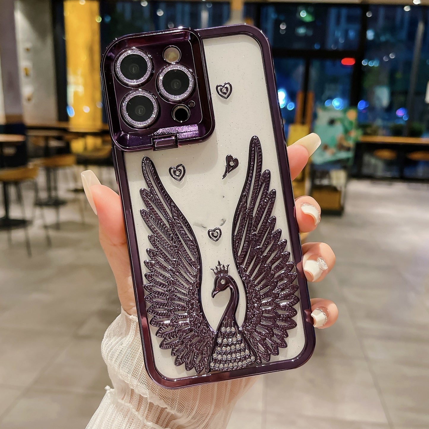 Angel Wing Frame Bracket Electroplating Three-dimensional Phone Case