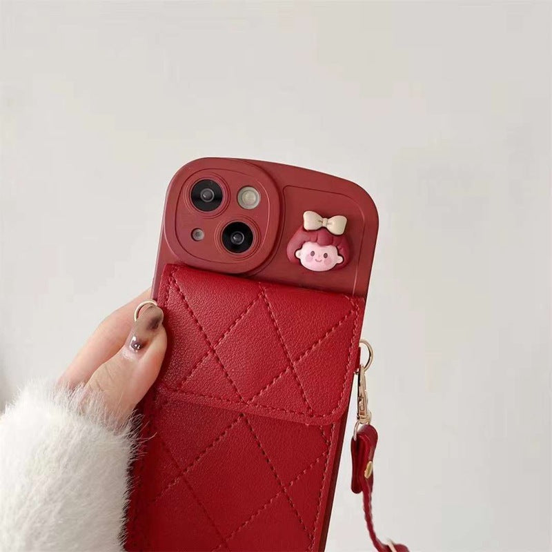 New Year Red Crossbody Card Holder With Lanyard