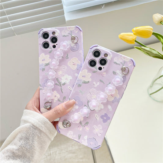 New Gentle Purple Flower Chain Phone Case