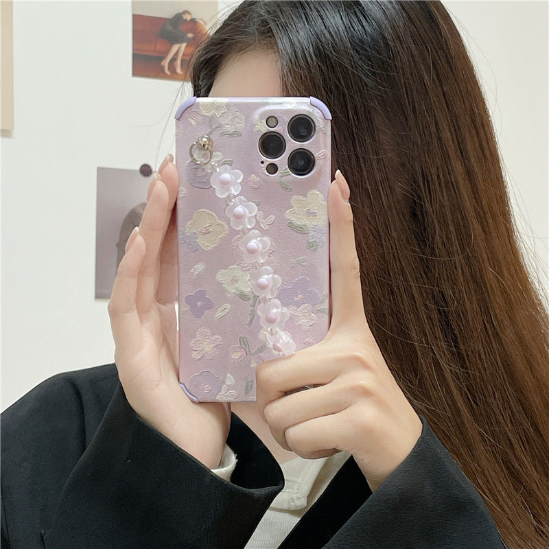 New Gentle Purple Flower Chain Phone Case