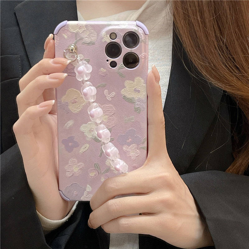 New Gentle Purple Flower Chain Phone Case