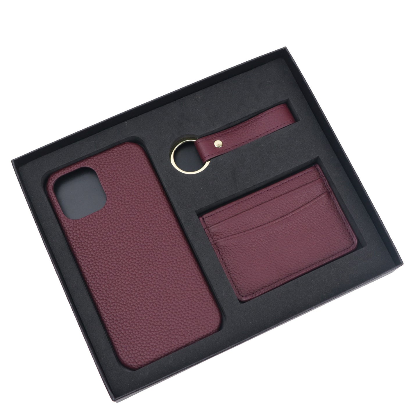 Leather Protective Case All-match Card Holder Keychain Gift Set