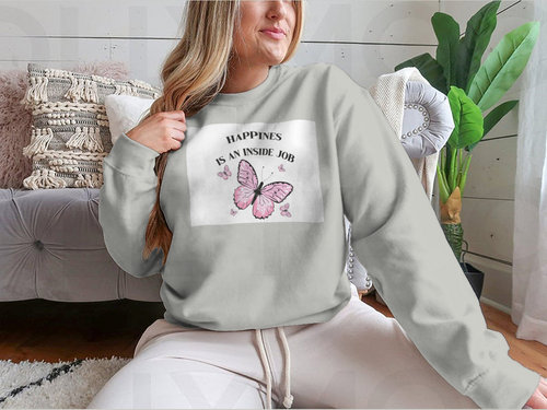 Happiness Is An Inside Job Pink Butterflies Mariposa Design for