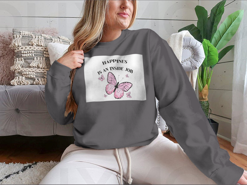 Happiness Is An Inside Job Pink Butterflies Mariposa Design for