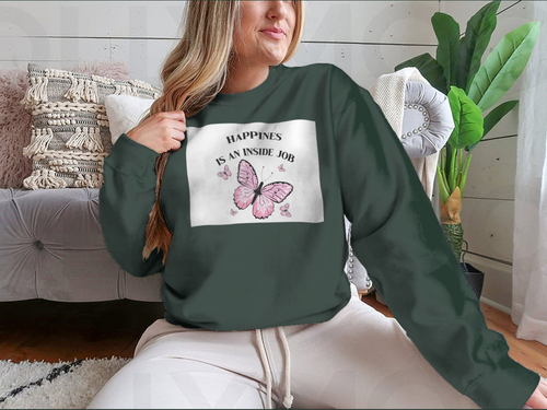 Happiness Is An Inside Job Pink Butterflies Mariposa Design for