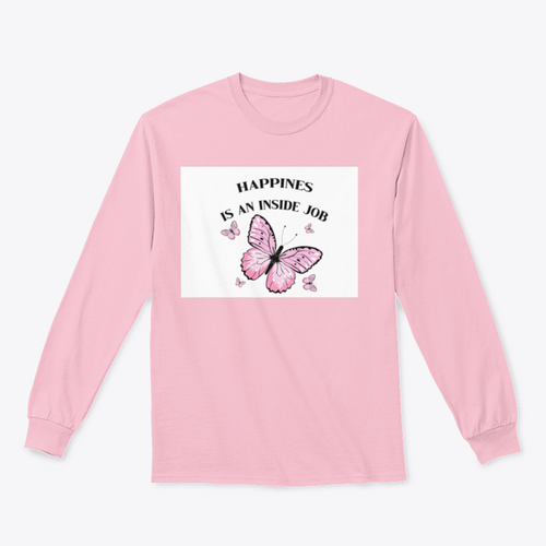 Happiness Is An Inside Job Pink Butterflies Mariposa Design for