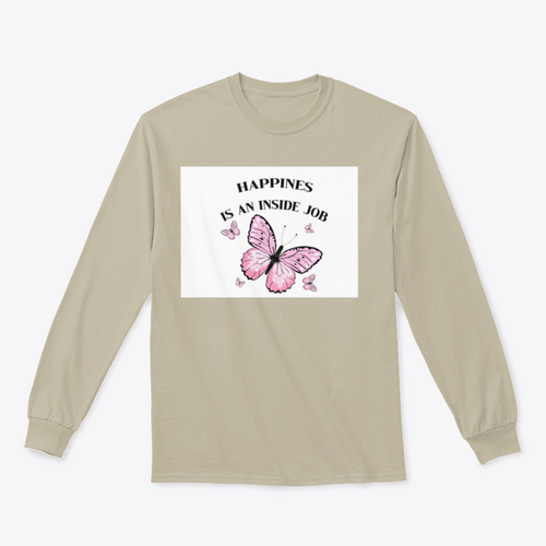 Happiness Is An Inside Job Pink Butterflies Mariposa Design for