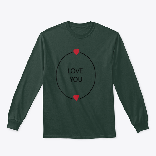 Hand Drawn Love You Design for Sweatshirt